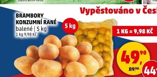 Brambory konzumní rané