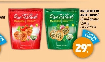 Bruschetta arte tapas Pan Tostado