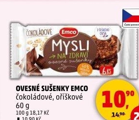 Ovesné sušenky Mysli na zdraví Emco