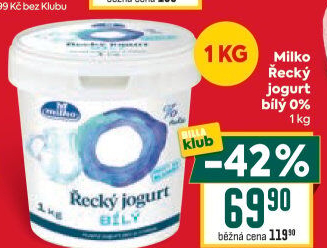 Bílý jogurt řecký 0% Milko