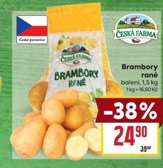 Brambory konzumní rané Česká farma