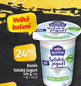 Bílý jogurt selský Mlékárna Kunín