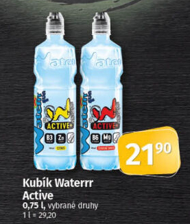 Ochucená funkční voda Waterrr Active Kubík
