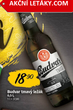 Pivo tmavý ležák Budweiser Budvar