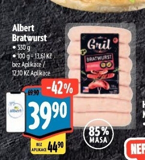 Grilovací klobása bratwurst Albert Gril