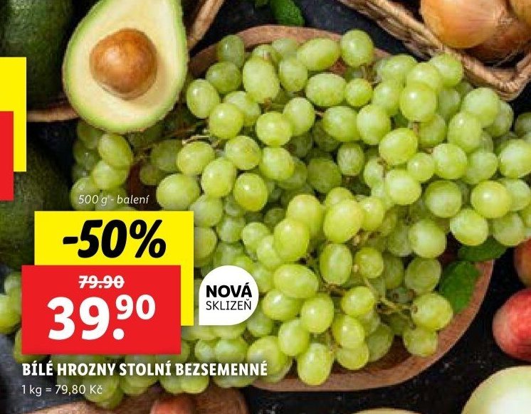 BÍLÉ HROZNY STOLNÍ BEZSEMENNÉ