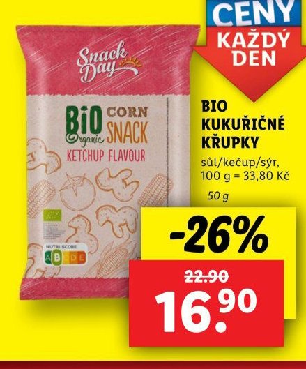 Snack Day Bio kukuřičné křupky