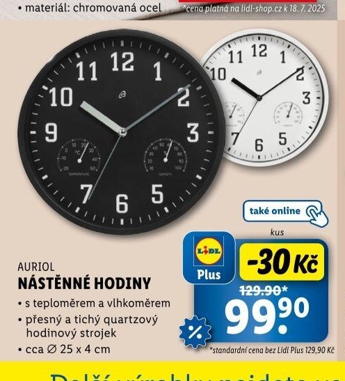 AURIOL NÁSTĚNNÉ HODINY