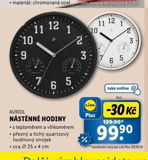 AURIOL NÁSTĚNNÉ HODINY