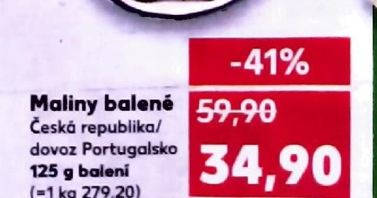 Maliny balené