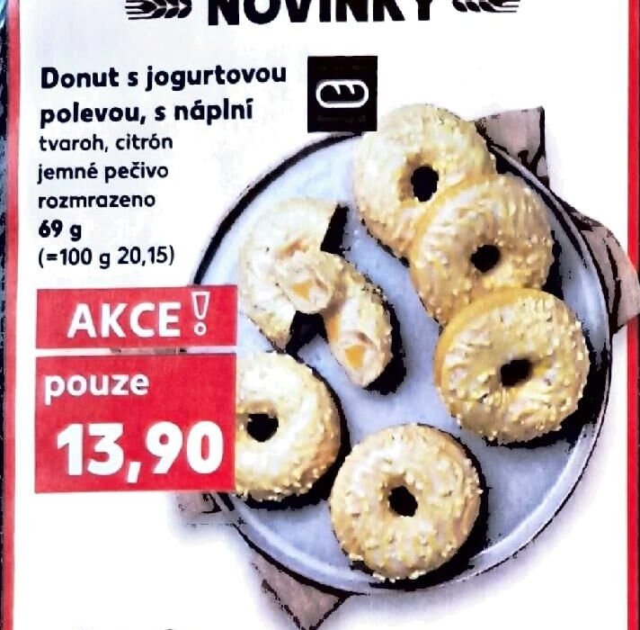 Donut s jogurtovou polevou, s náplní