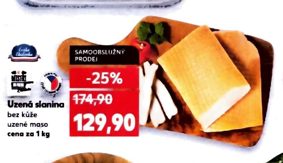 Uzená slanina bez kůže