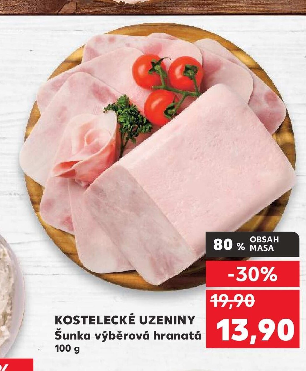 Kostelecké uzeniny Šunka výběrová hranatá