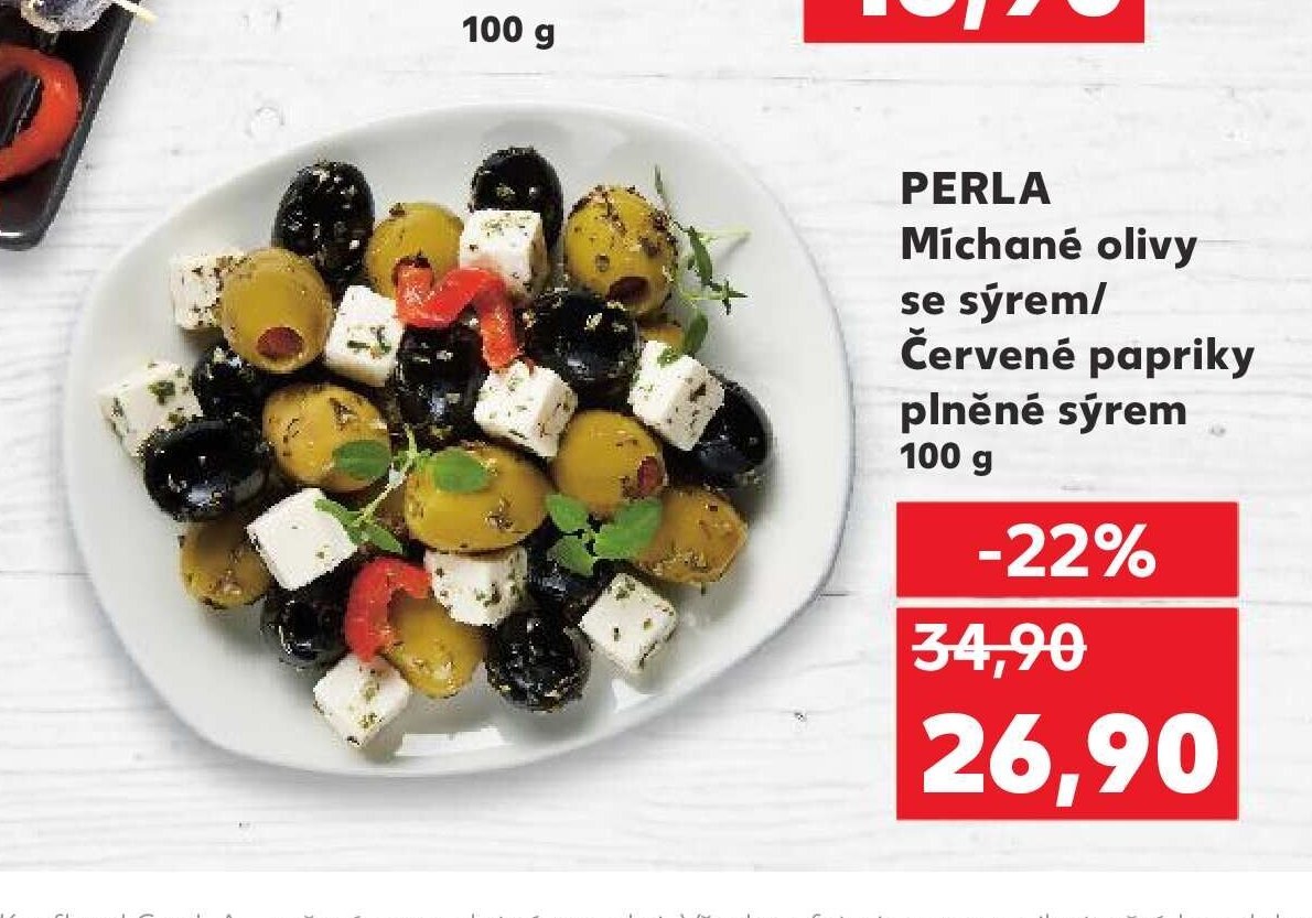 Perla Míchané olivy se sýrem / Červené papriky plněné sýrem