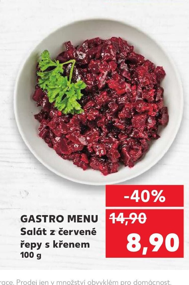 Gastro Menu Salát z červené řepy s křenem