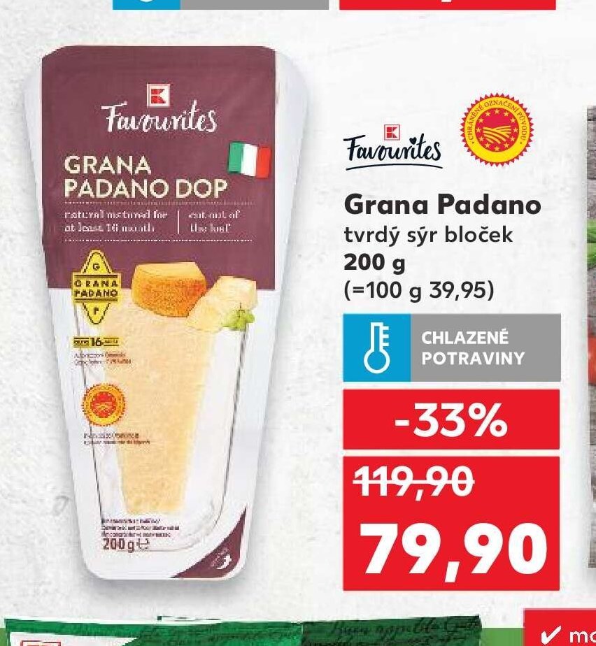 Favourites Grana Padano DOP tvrdý sýr bloček 200 g