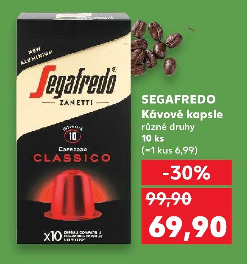 SEGAFREDO Kávové kapsle různé druhy 10 ks