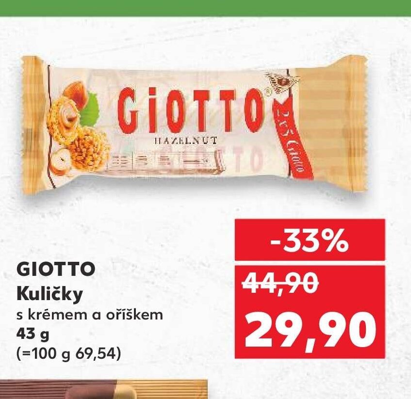 GIOTTO Kuličky s krémem a oříškem 43 g