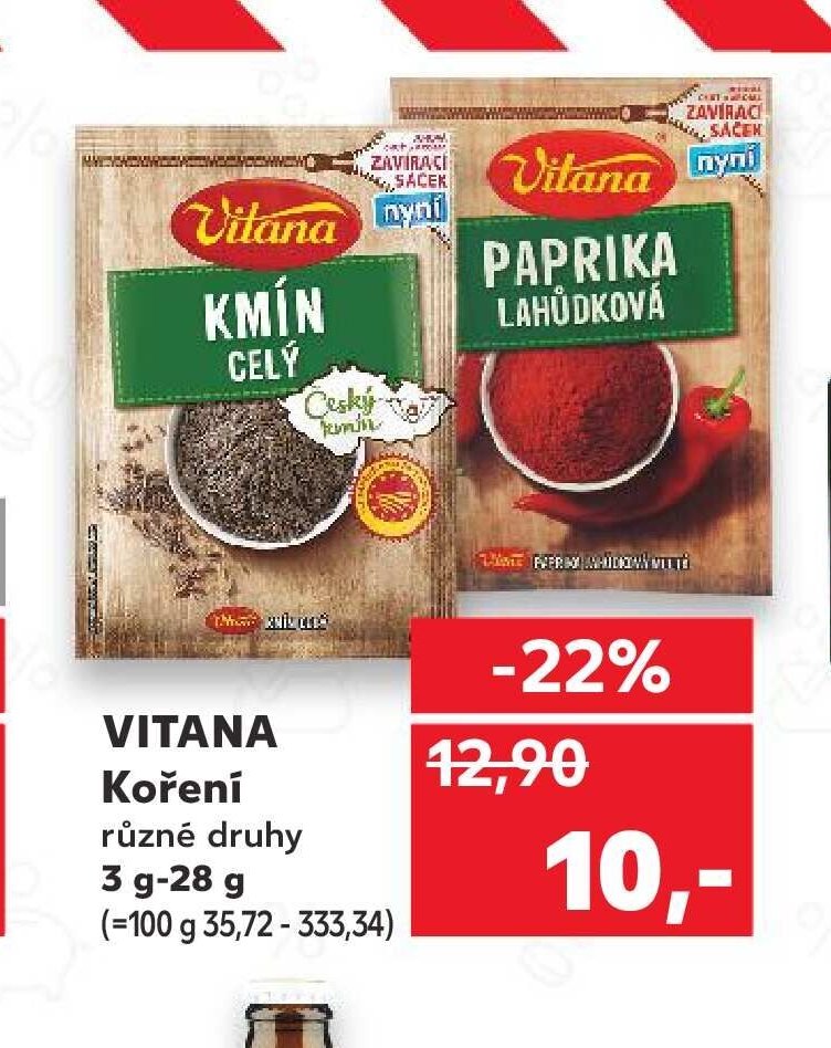 VITANA Koření různé druhy 3 g-28 g