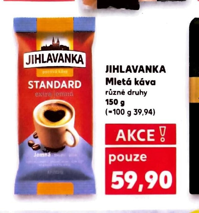 JIHLAVANKA Mletá káva