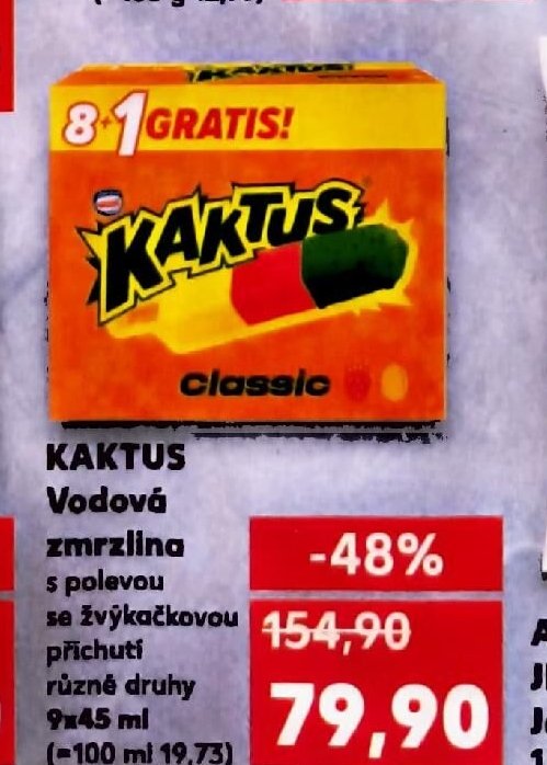 KAKTUS Vodová zmrzlina