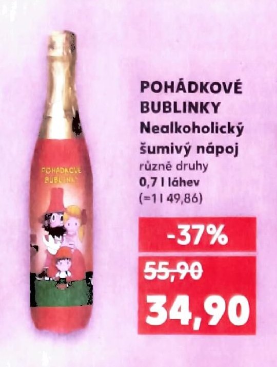 POHÁDKOVÉ BUBLINKY Nealkoholický šumivý nápoj
