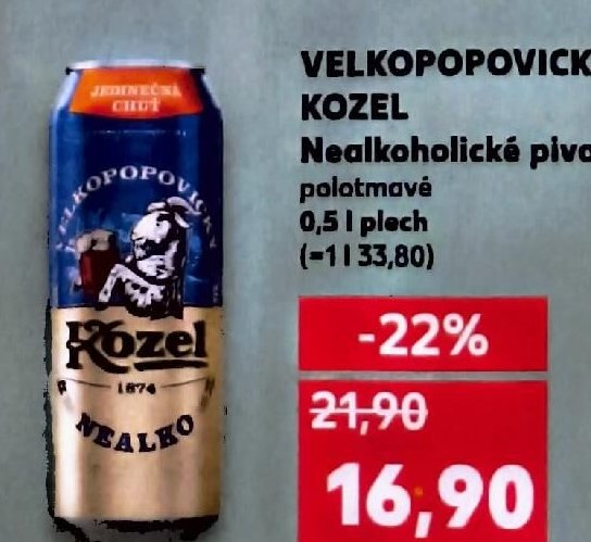 VELKOPOPOVICKÝ KOZEL Nealkoholické pivo