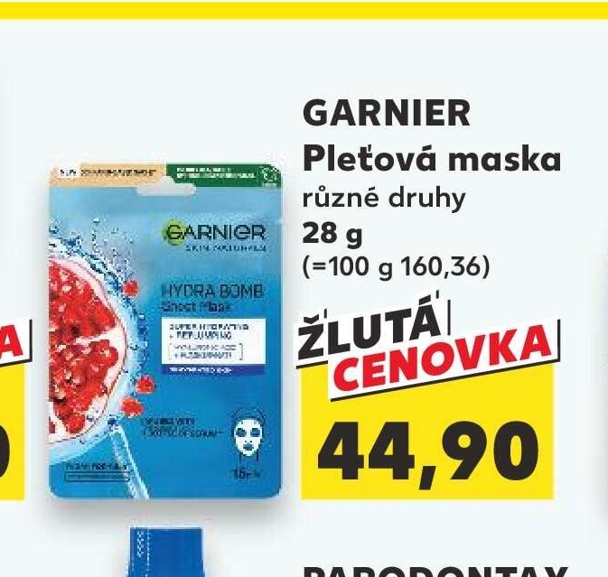 GARNIER Pleťová maska různé druhy 28 g