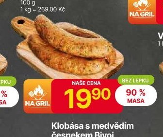 Klobása s medvědím česnekem Bivoj