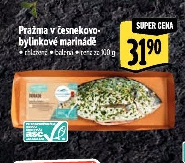 Pražma v česnekovo-bylinkové marinádě