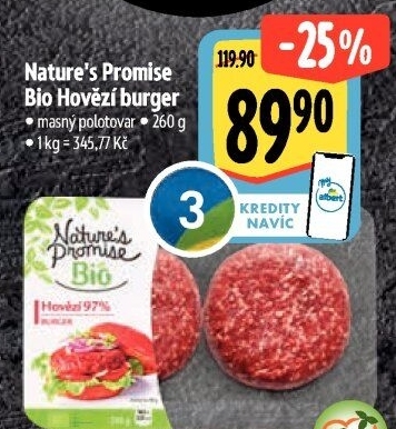 Hovězí burger Bio Nature'
