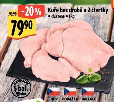 Kuře + 2 kuřecí čtvrtky