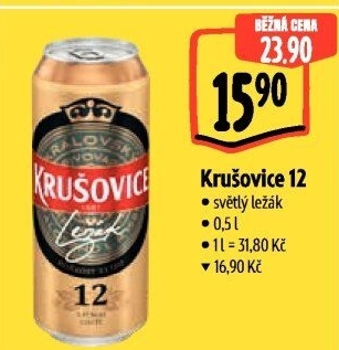 Pivo světlý ležák Královský 12° Krušovice