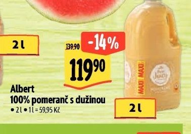 Albert 100% pomeranč s dužinou
