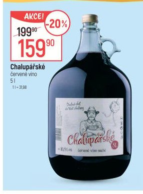 Chalupářské červené víno 5 l