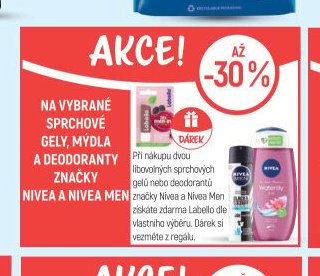 Nivea sprchové gely, mýdla a deodoranty