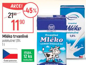 Mléko trvanlivé Pragolaktos- 1,5% polotučné