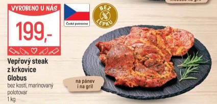 Vepřová krkovice steak marinovaný Globus