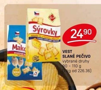 VEST SLANÉ PEČIVO vybrané druhy