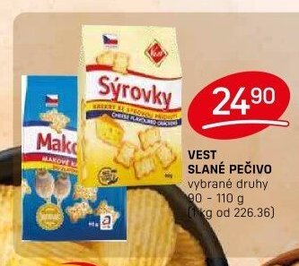 VEST SLANÉ PEČIVO vybrané druhy 90 - 110 g
