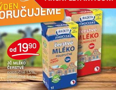 Mléko čerstvé Jihočeské Madeta