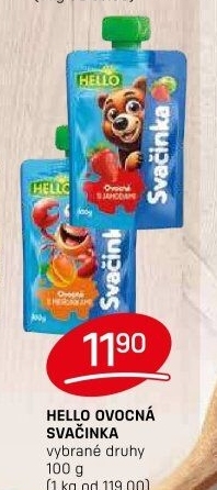 Ovocná kapsička Svačinka Hello
