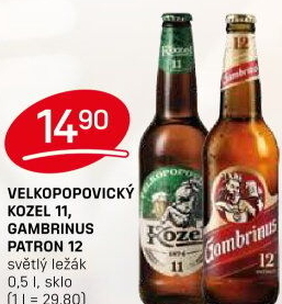 Pivo světlý ležák 11° Medium Velkopopovický Kozel