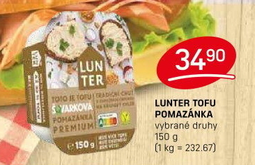 Pomazánky tofu Lunter