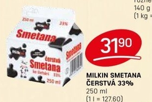 Smetana čerstvá Milkin 33%