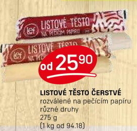 Těsto listové rozválené Lef