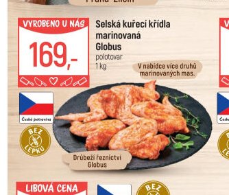Selská kuřecí křídla marinovaná Globus