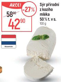 Sýr kozí přírodní 50%