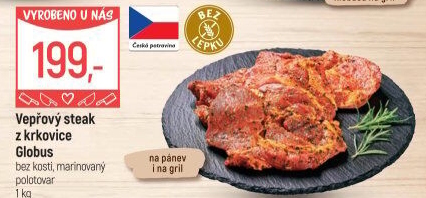 Vepřová krkovice steak marinovaný Globus