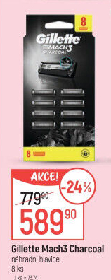 Náhradní hlavice pánské Gillette Mach 3 Charcoal